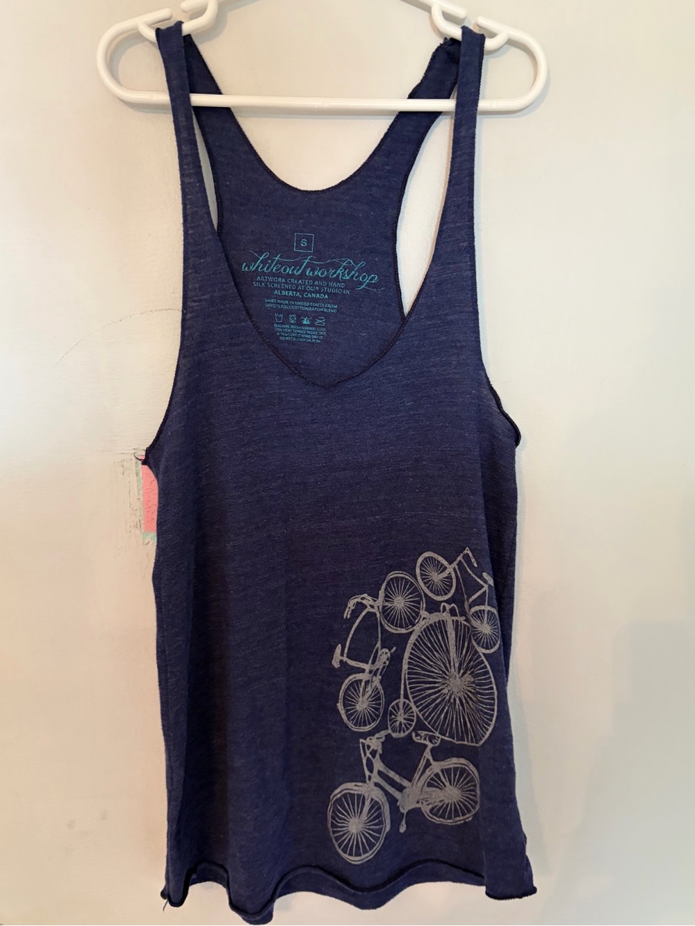 Women’s Whiteout Workshop Bicycle Racerback Tank Top Size Small